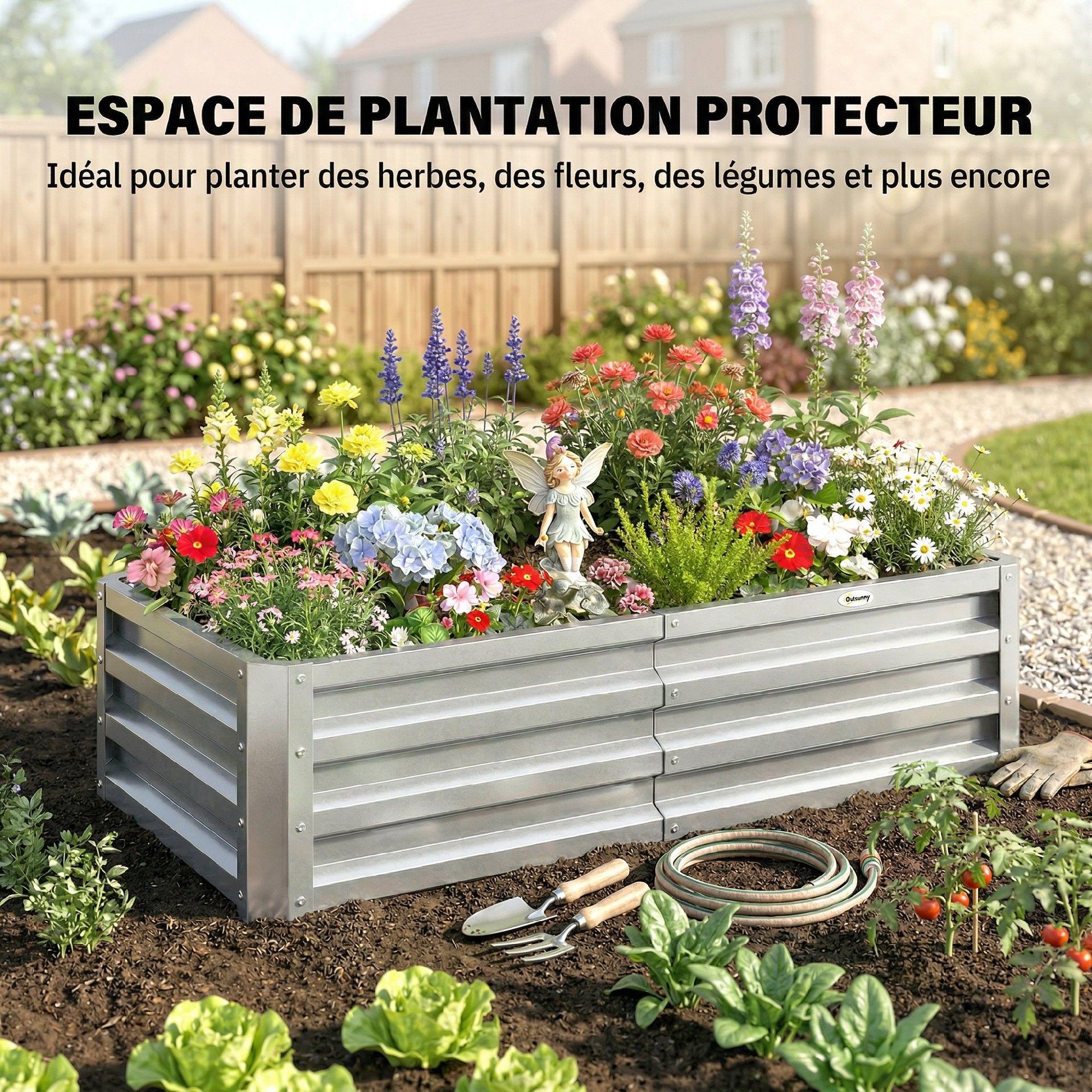 Carré potager Acier galvanisée Outsunny - 6