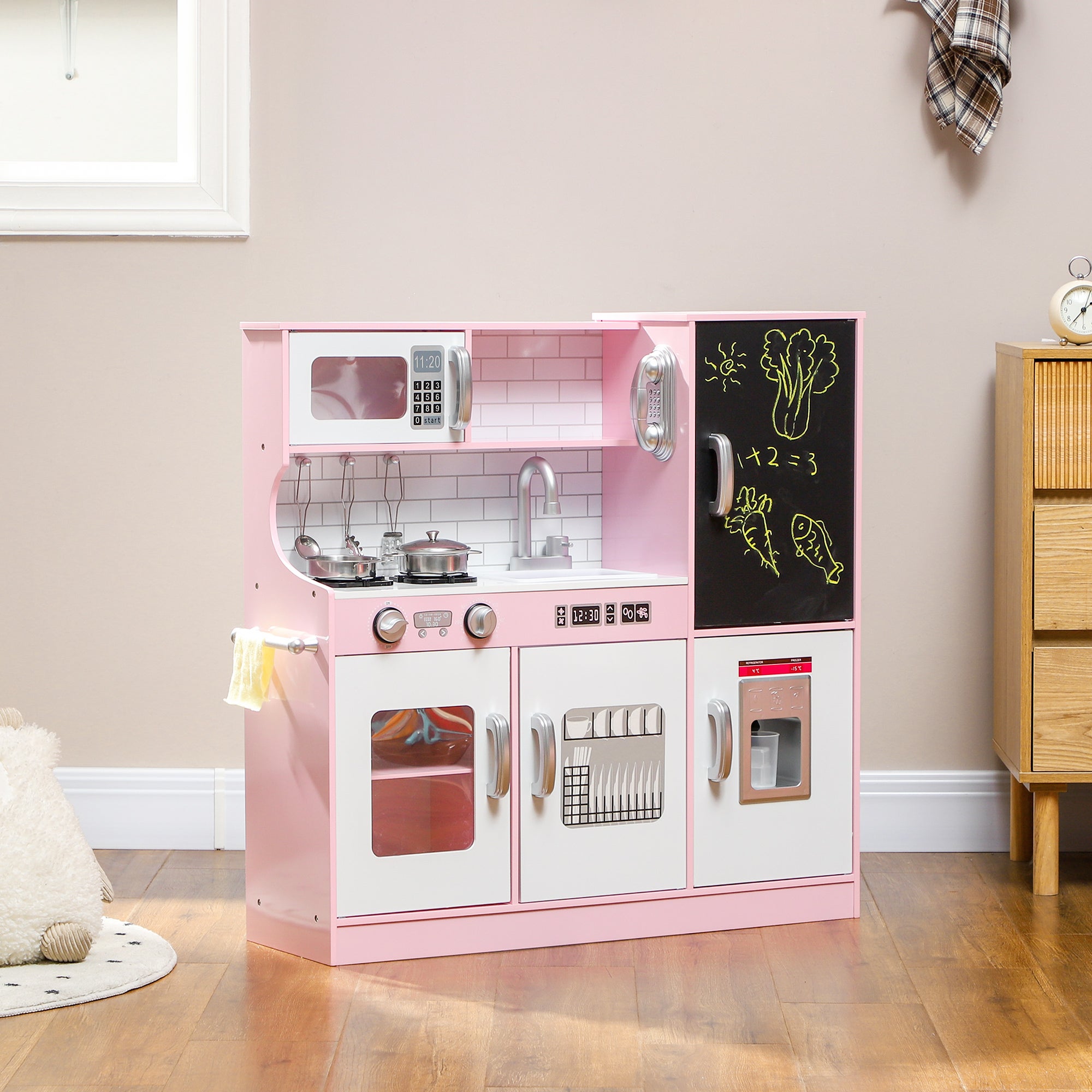 Cucina Giocattolo AIYAPLAY Con Suoni E Luci – Colore Bianco, Per Bambini 4-7 Anni