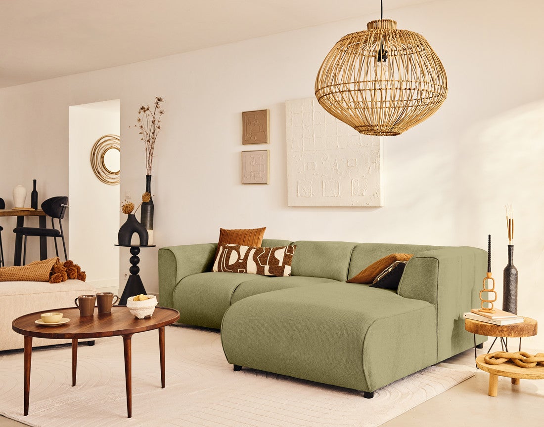 Suaro - Canapé Modulable D'angle Droit 4 Places En Tissu Texturé - Lisa