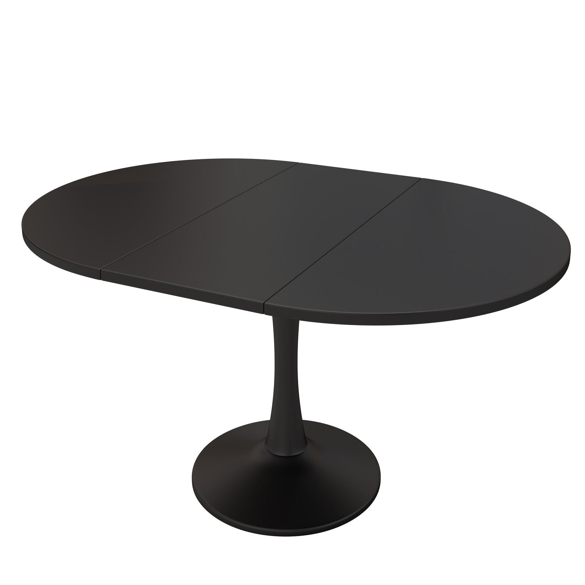 Table à manger ovale extensible 4 à 6 couverts - 100 x 140 x 75 cm - MDF - Noir - 8