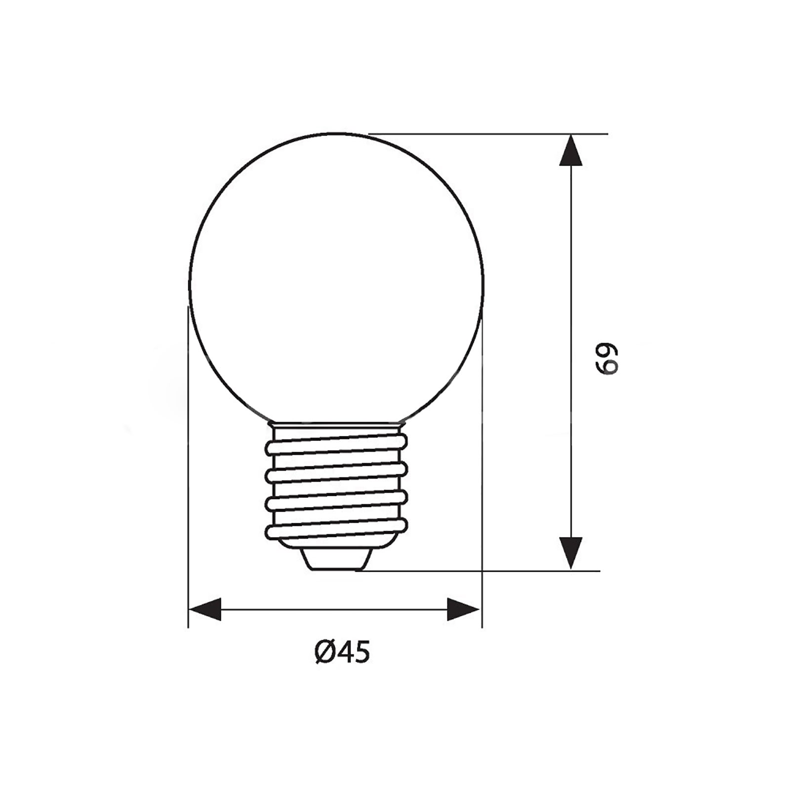 Bombilla LED E27 de 1 W, luz roja, mini globo G40, 230 V, equivalente a 10 W, no regulable - 2