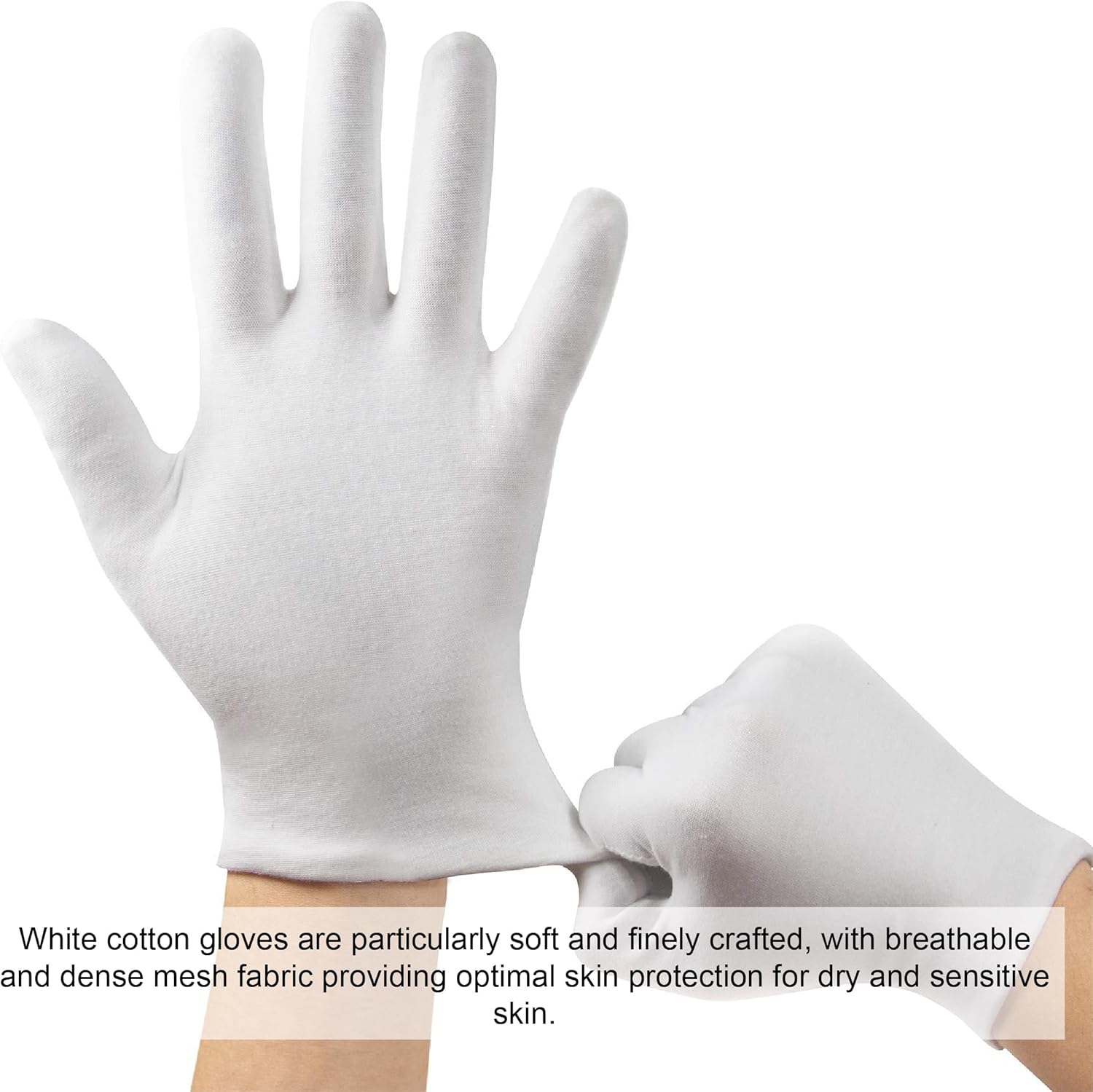 12 paires de gants blancs en coton - coton doux au toucher - gants en tissu blanc - Gants de service - Gants - XL - 3
