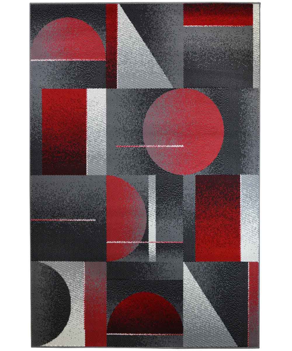Dywan DESIGN 160X230 cm SZARO-CZERWONY | GaleriaFarah1970