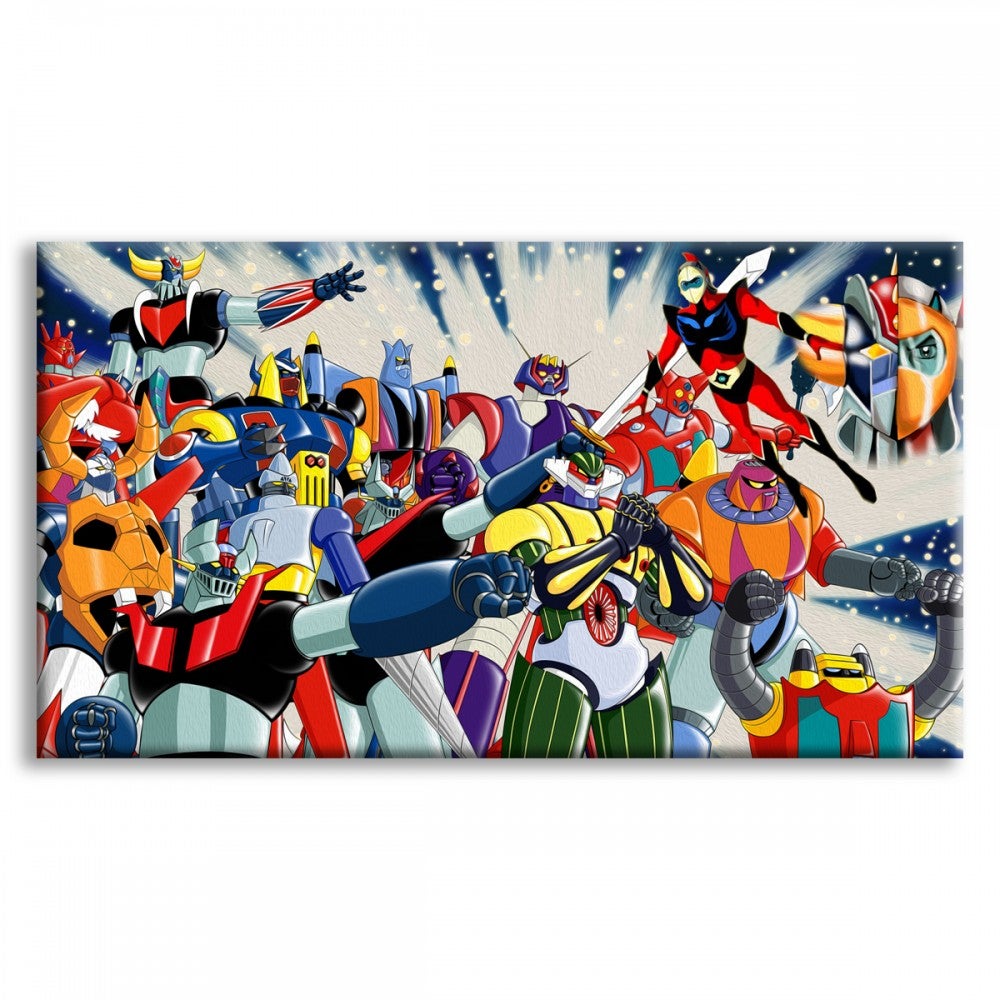 ROBOT z lat 80. – wydruk na płótnie oprawiony w drewnianą ramę 90x50 cm
