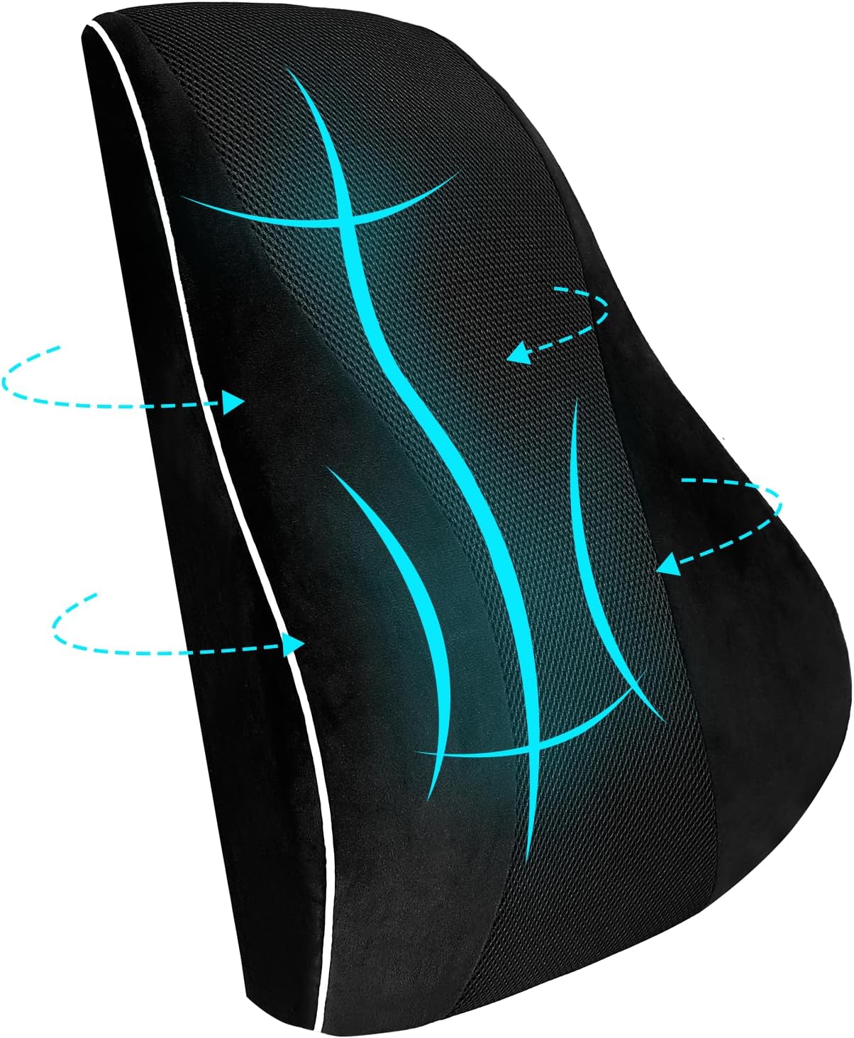 USHOP Coussin lombaire ergonomique en mousse à mémoire de forme avec thermorégulation double face, coussin de soutien dorsal en mousse à mémoire de forme haute densité, avec doubles sangles réglables USHOP Coussin lombaire ergonomique en mousse à mémoire de forme avec thermorégulation double face, coussin de soutien dorsal en mousse à mémoire de forme haute densité, avec doubles sangles réglables