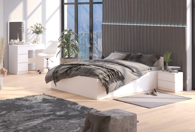 Estrutura de ripas 160x200 com estrutura metálica dobrável, com mola a gás e função de elevação, base de cama