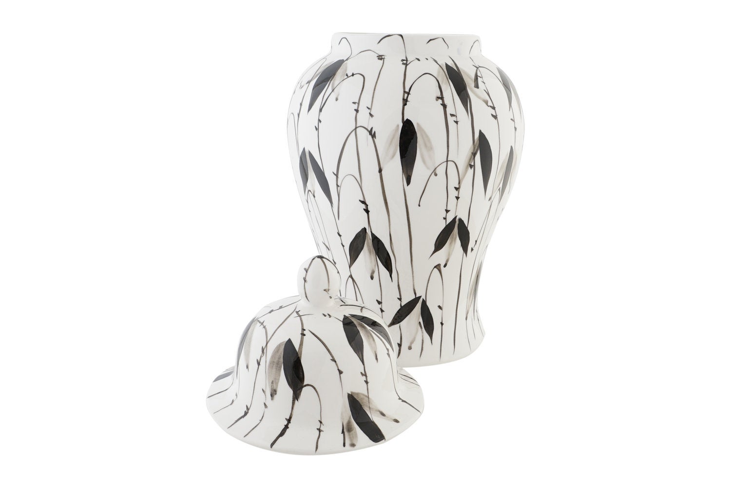 Tibor Porcelaine 22x22x42 Feuilles Blanc - 3