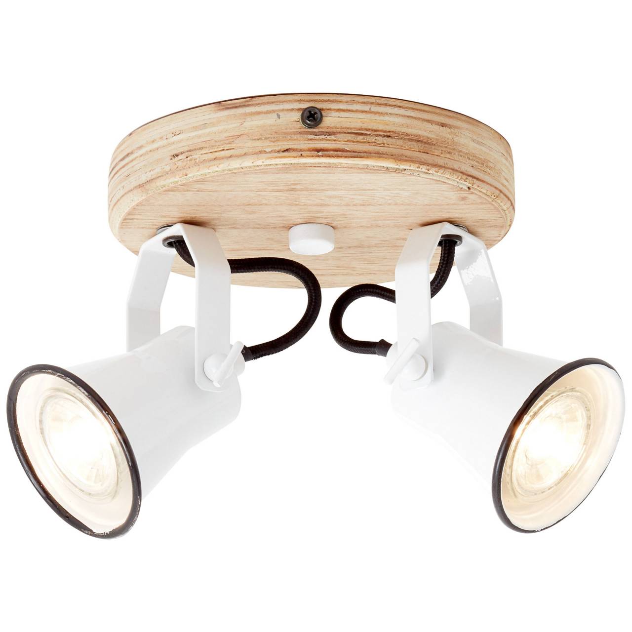 Lampa ścienna i sufitowa LED Brilliant Penley 47cm czarny/biały, metal/materiał/plastik, 1x zintegrowana dioda LED 24 W, (strumień świetlny: 2500lm, b
