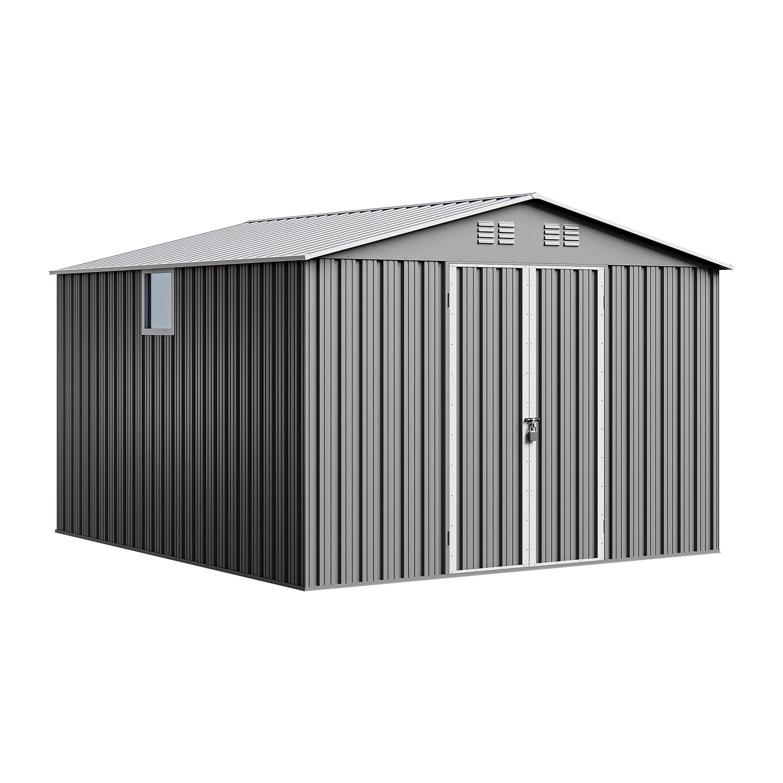 Domek ogrodowy NORDVIC Thor 283x313 cm, uchylne drzwi, Light Grey