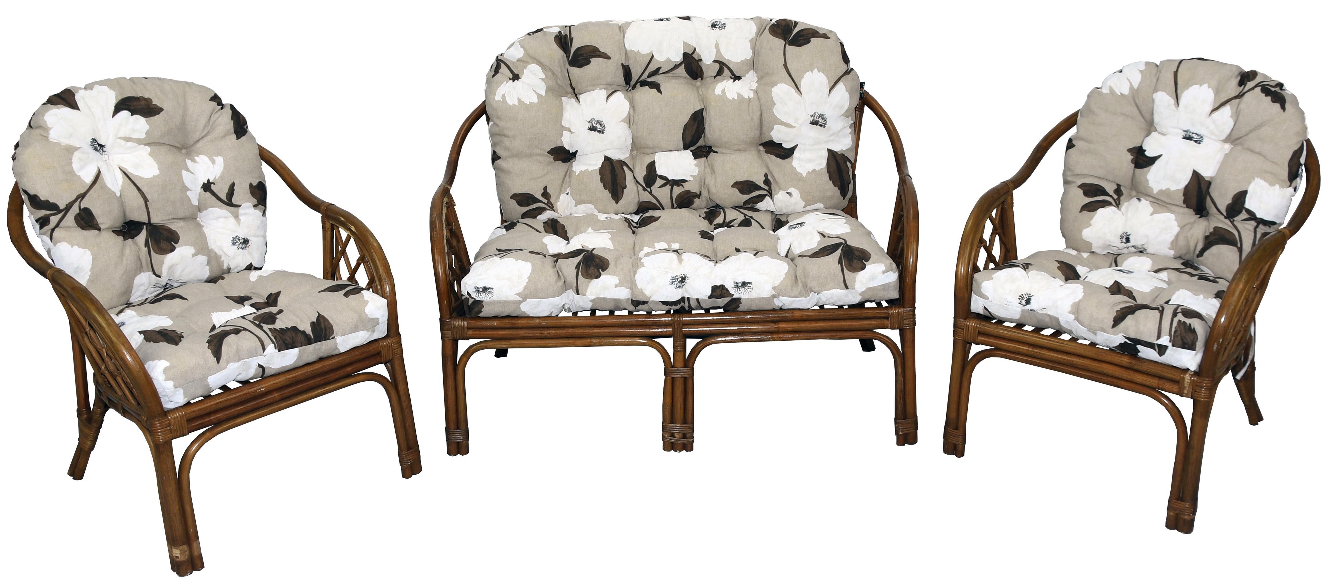 Poduszki na meble rattanowe AMPO komplet beżowy biały 1 kpl.