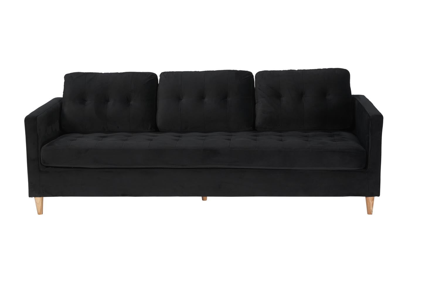 Marino sofa 3 osób welur czarny.