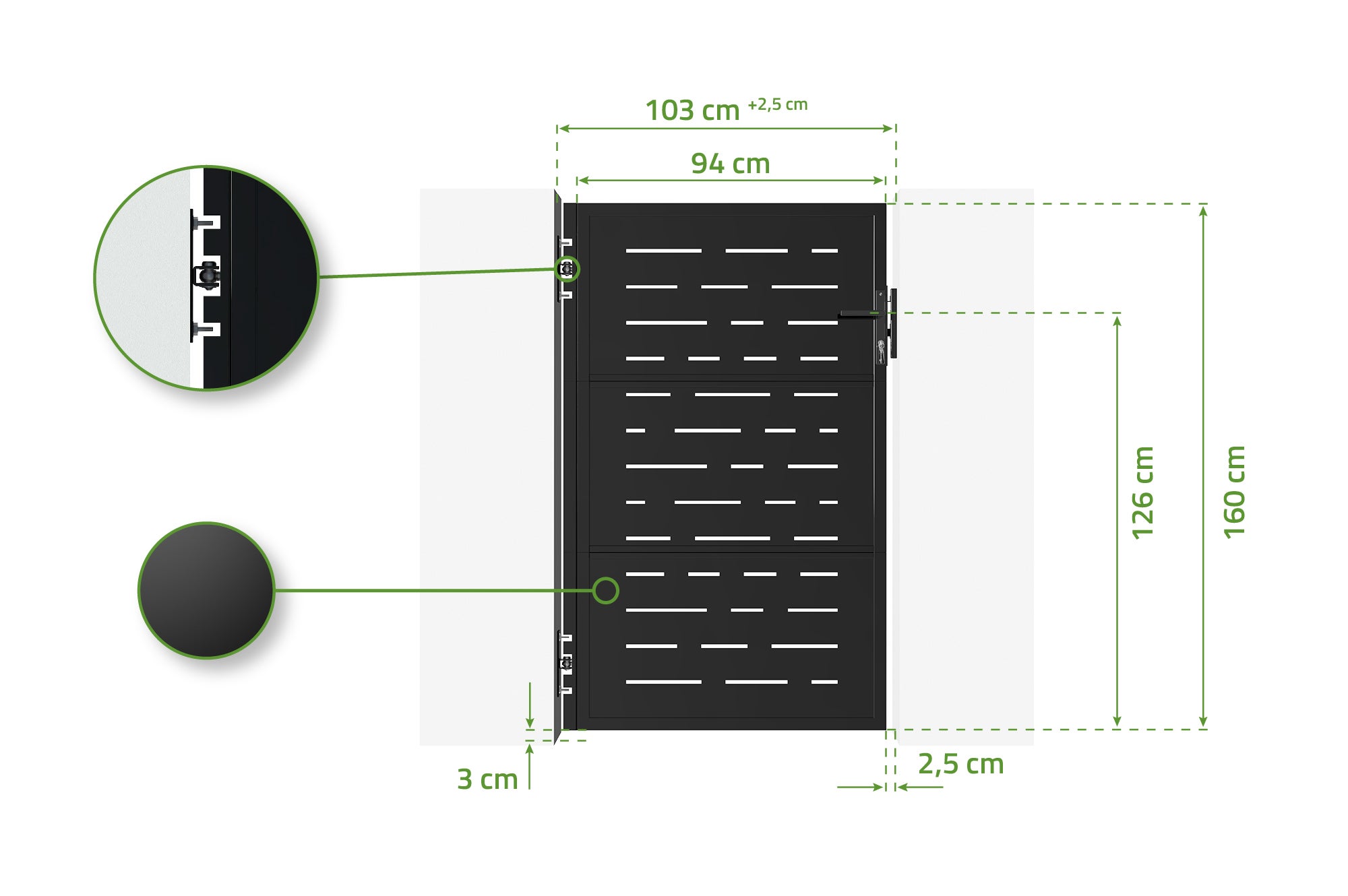 Portillon acier 1m NALI ARLBERG H.160cm Noir mat - 7