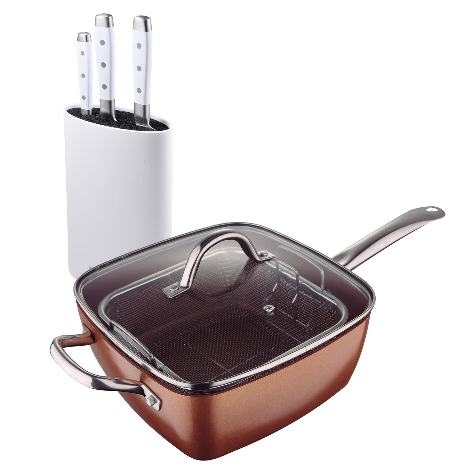 Poêle à Paella 40 Cm CopperGarden Cuivre / Acier Inoxydable - Pour 9 Portions, Cuisson Homogène