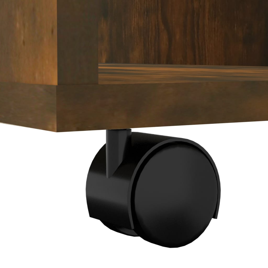 Maison Exclusive - Armadietto con Ruote Rovere Fumo 60x35x75 cm Legno Multistrato - 9