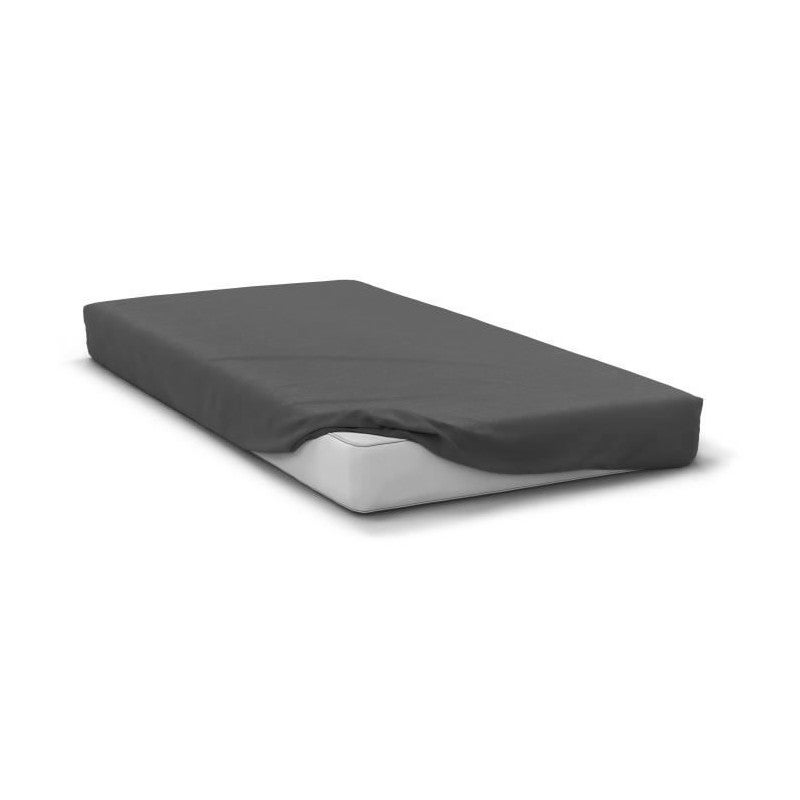 Sábana bajera ajustable - home linge passion - hp71774 - 180 x 200 cm + capó 30 cm - microfibra - 82 g - gris antracita