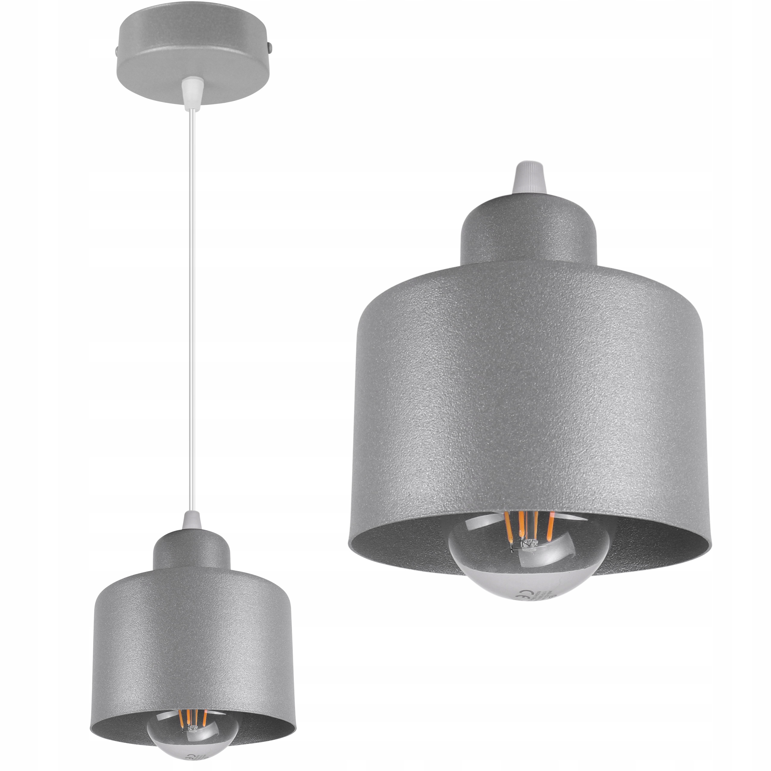 Lampa sufitowa wisząca Pattaya elegance 1xE27 abażur walec srebrny Light Home LH