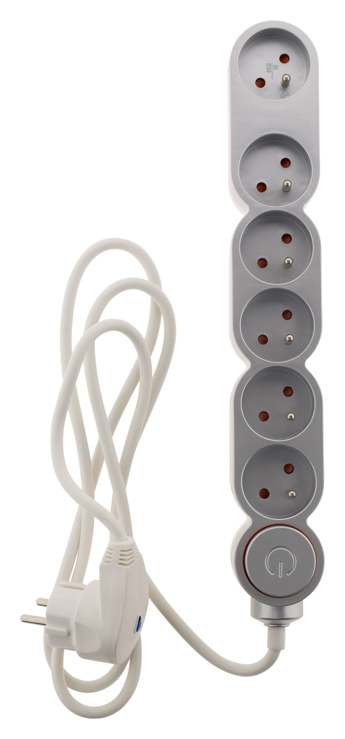 Bloc Home 6 prises 16A 2P+T + parafoudre - Argent - Zenitech - 3