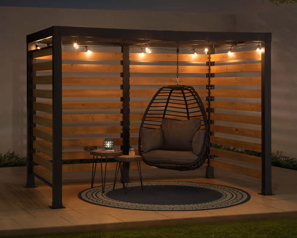 Pergola Marao Sunjoy, 3.1x1.9m dim. ext. (cas échéant incl. débord de toit) revêtu par poudre, épaisseur paroi : 6m² superficie totale - 2