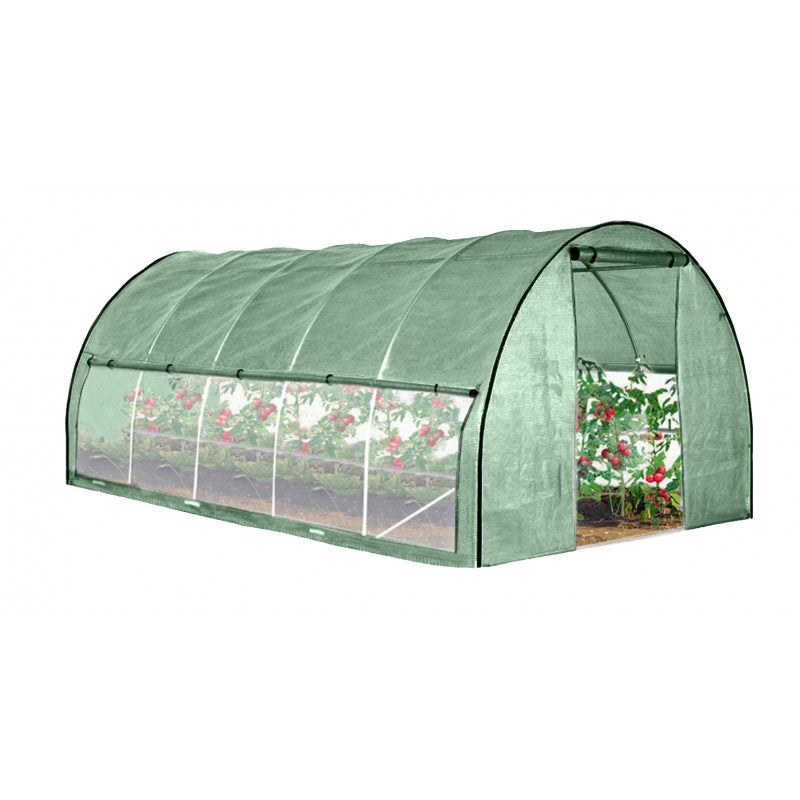 Tunel ogrodowy 4iQ Group 3x8m Zielony Folia UV 25mm siatka na insekty