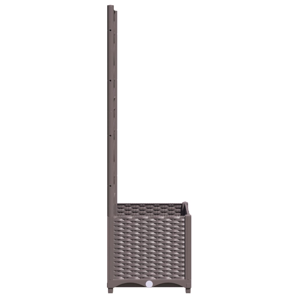 Jardinière bac lit surélevé plantes fleurs terrasse jardin avec treillis 40 x 40 x 136 cm PP marron 02_0038288 - 3