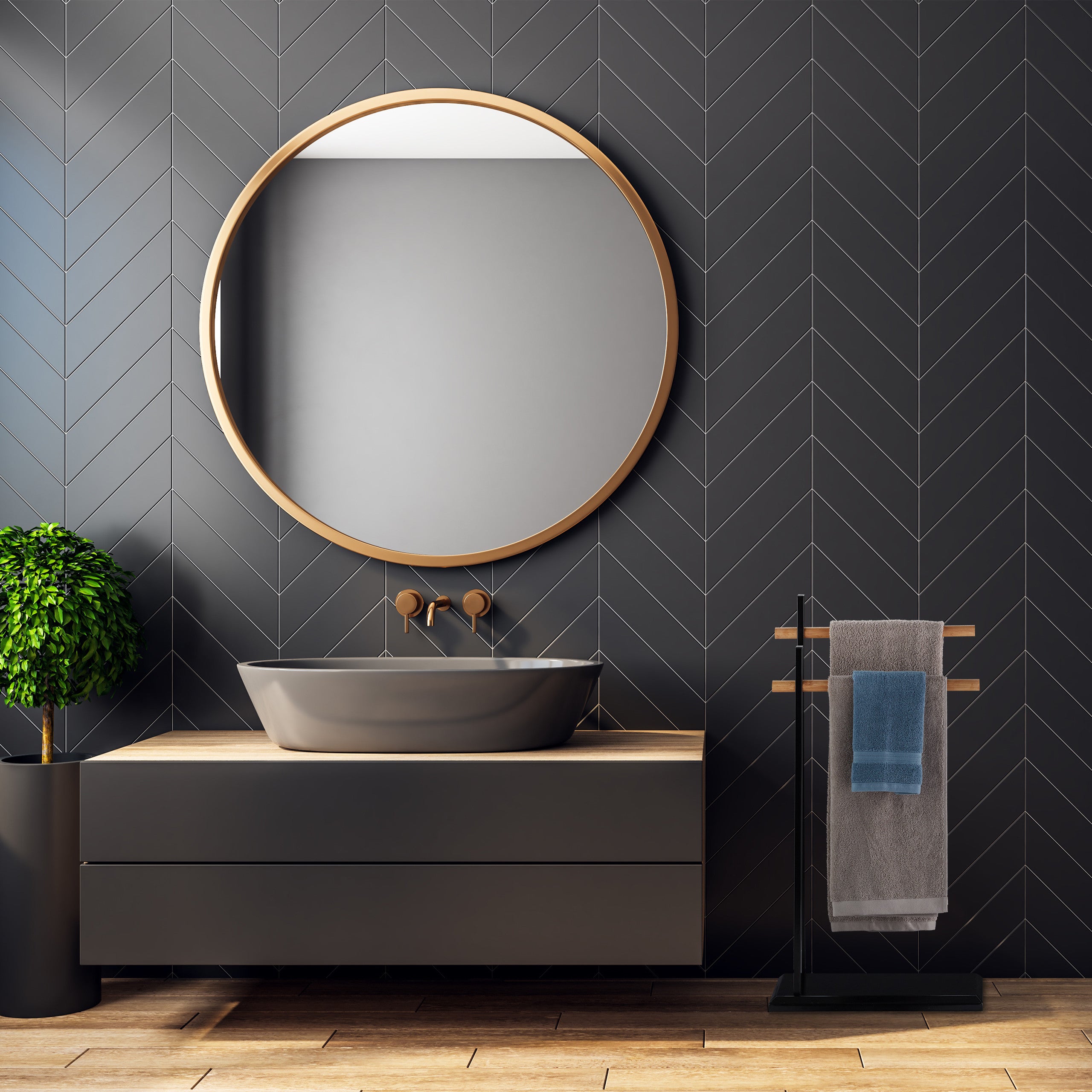 Porta Asciugamani Da Terra Relaxdays - 2 Bracci In Bambù - Metallico Nero - 85,5x45x22,5 Cm - Foto 9