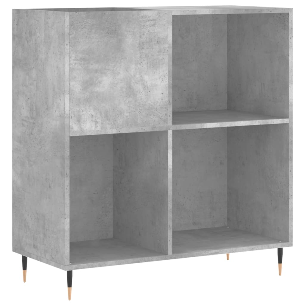 Meuble Porte-Disques Prissent - En Bois Multicouche 84,5x38x89cm - Pour Vinyle, Platine Et Collection - Noir
