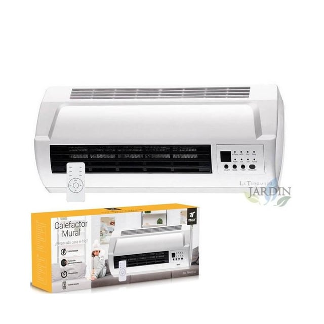 Scaldabagno a parete da 1000-2000W con timer, kit di montaggio a parete incluso, Misure 46x12x18 cm