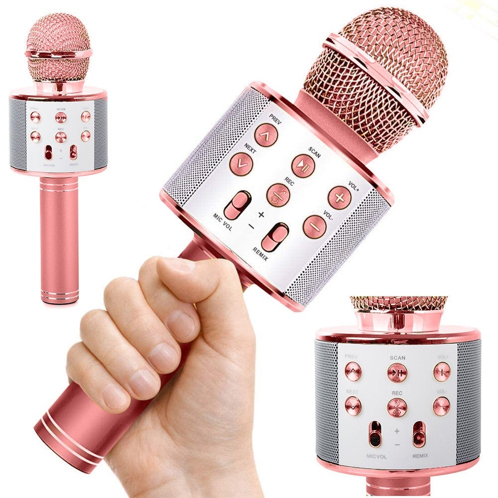 Microphone sans fil haut-parleur bluetooth karaoké modulateur vocal ...