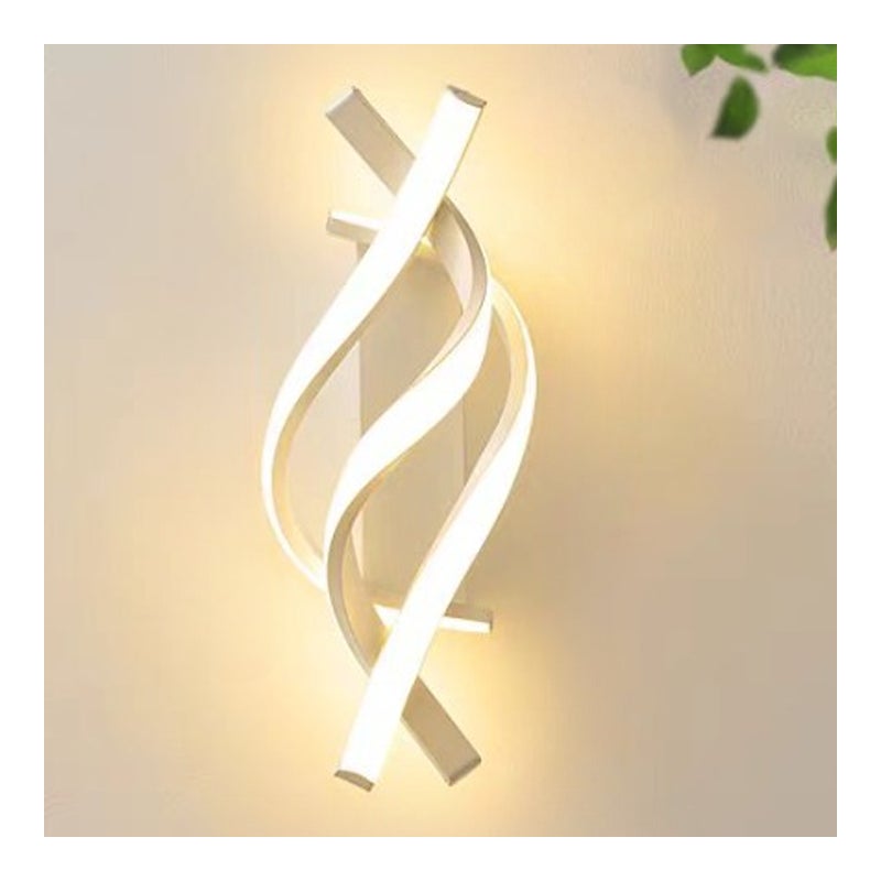 Kinkiet, aluminiowa lampa ścienna LED, dekoracyjne oświetlenie wewnętrzne, światło LED, ciepłe światło - białe - 33×12×20 cm