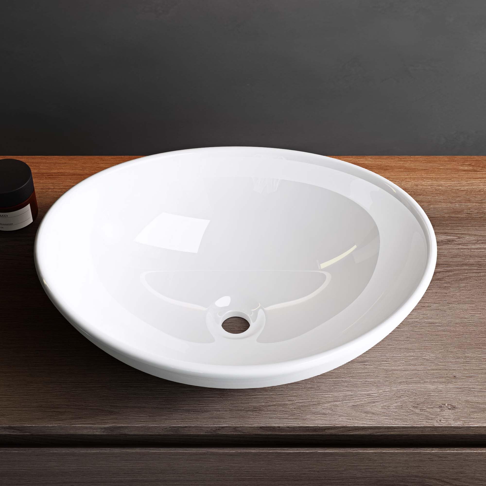 Mai & Mai lave main évier vasque 42x34x14.5 cm en céramique blanc ovale sans perçage pour robinet lavabo sans trop-plein à poser BR205 - 5