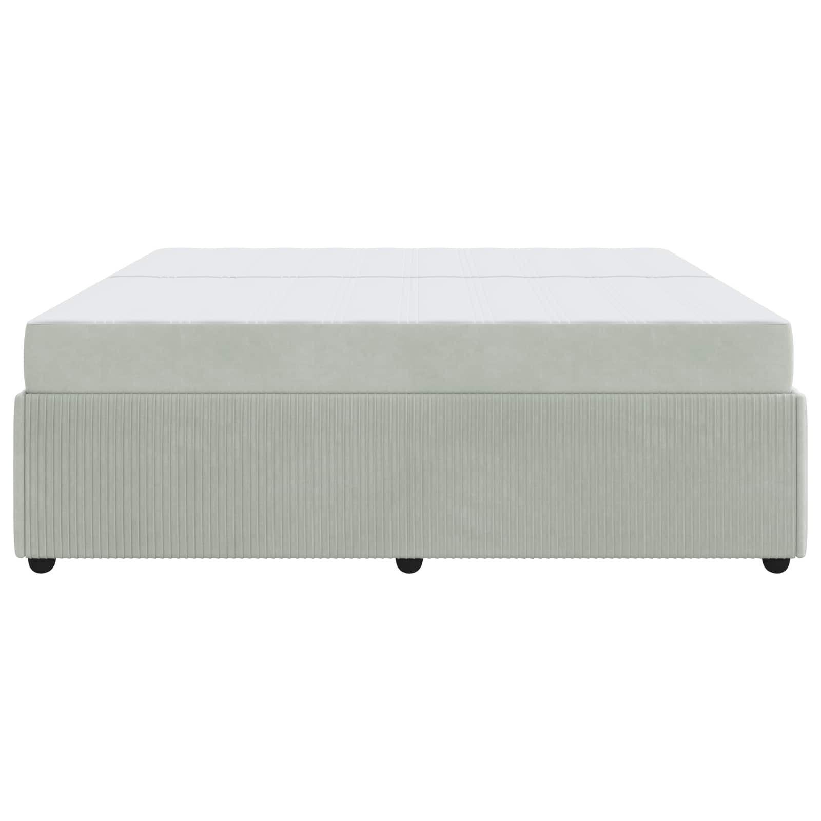 Cadre de lit gris clair, tissu, pour la chambre, 200 × 200 cm - 6