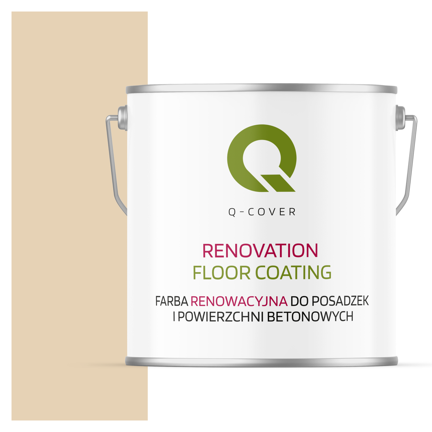 Farba Renowacyjna do Posadzek i Powierzchni Betonowych Q-Cover Kremowo Beżowy RAL1015 Mat 5L