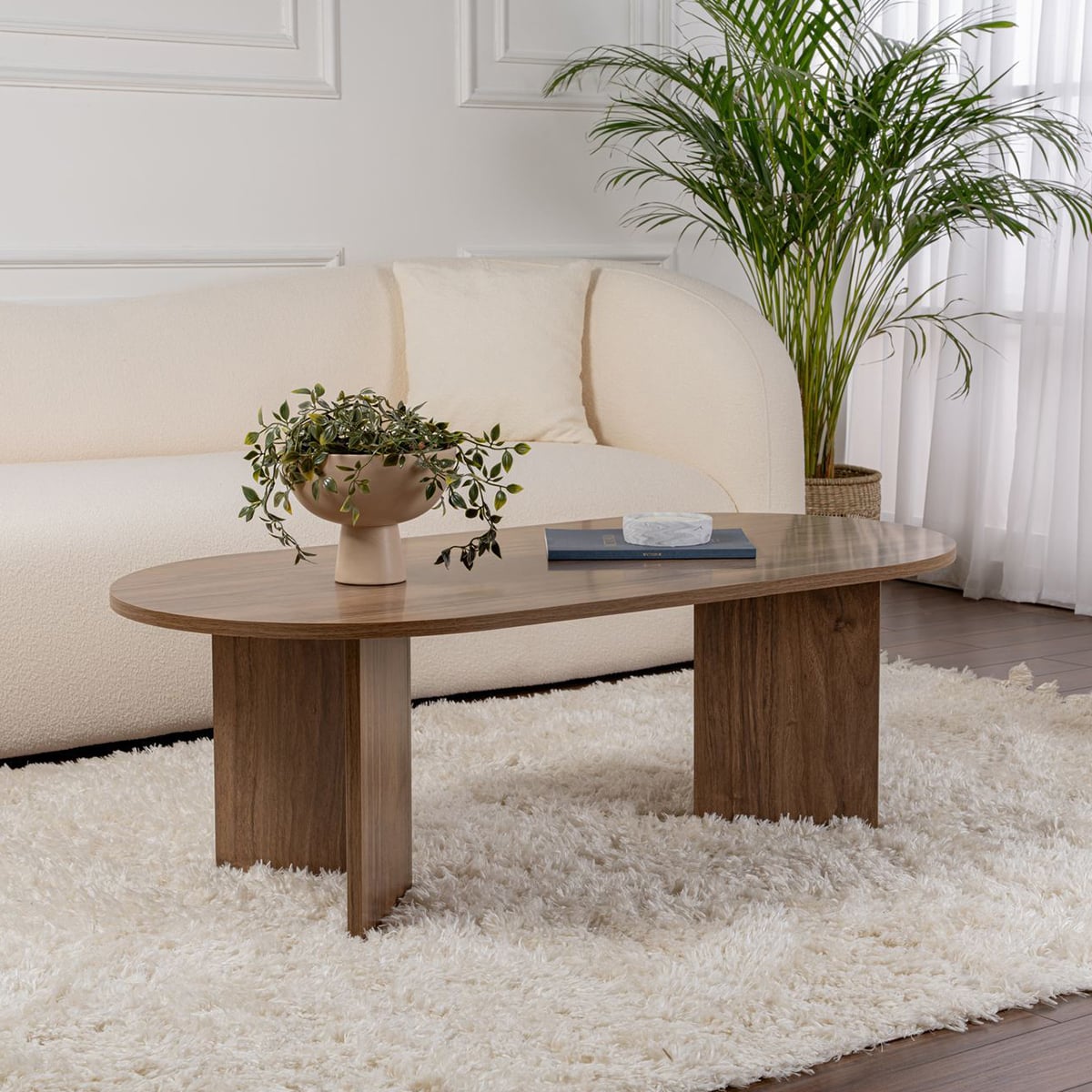 Mesa de centro moderna de melamina 119x60 cm Sable | Leroy Merlin