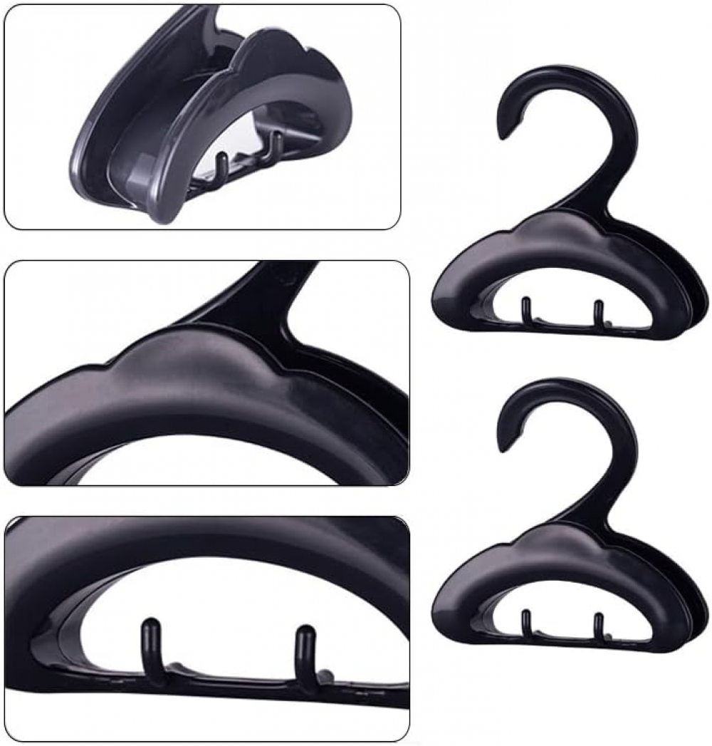 Zestaw 4 czarnych plastikowych haczyków na torebki (11 x 11 x 3,7 cm*1). Oszczędza miejsce.
