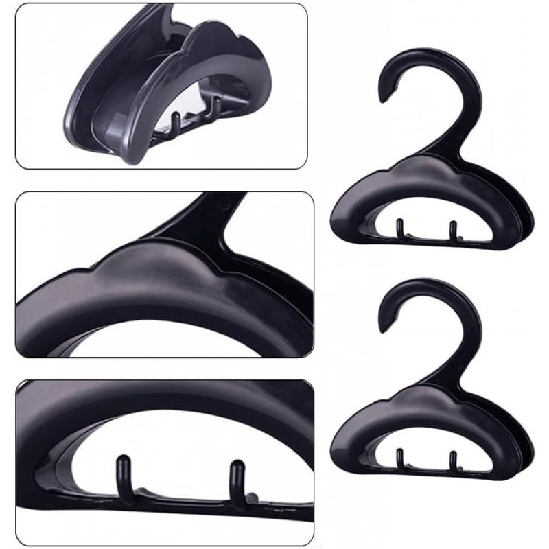 Zestaw 4 czarnych plastikowych haczyków na torebki (11 x 11 x 3,7 cm*1). Oszczędza miejsce.