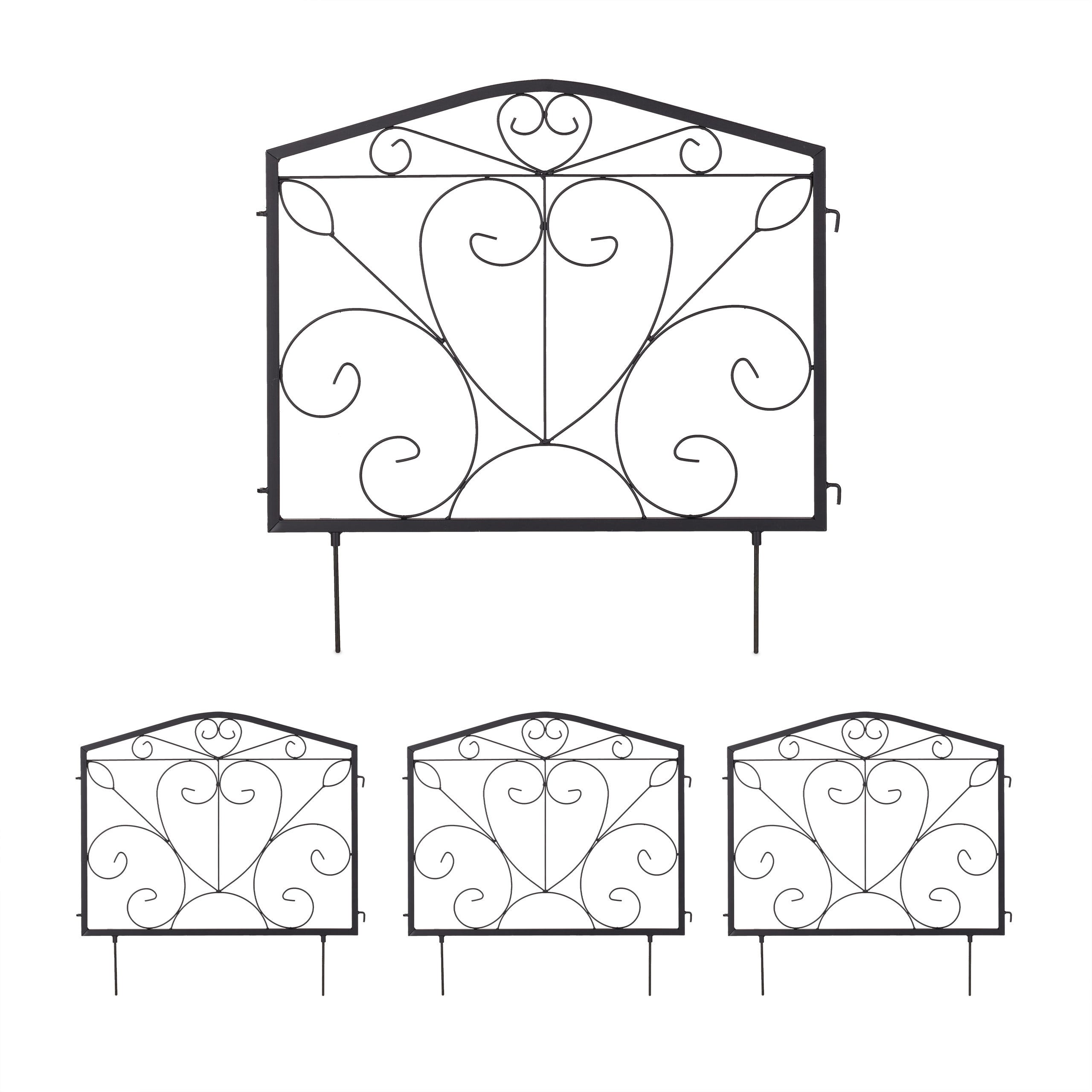 Relaxdays Recinzione per Aiuole, Set 2 Pannelli per Cortile e Giardino Bordure in Ghisa HxL: 32,5x17,5 cm, Marrone Scuro Relaxdays Recinzione per Aiuole, Set 2 Pannelli per Cortile e Giardino Bordure in Ghisa HxL: 32,5x17,5 cm, Marrone Scuro