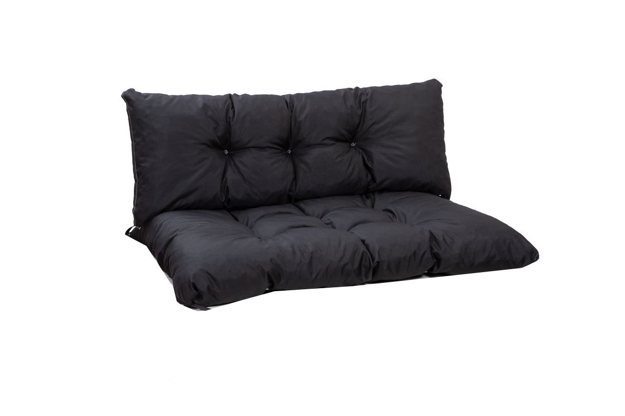 Zestaw poduszek na palety ogrodowe 120x50 Siedzisko-Oparcie 120x50cm poduszki na palety Czarne poduszki na palety ogrodowe poduszki na meble - 2