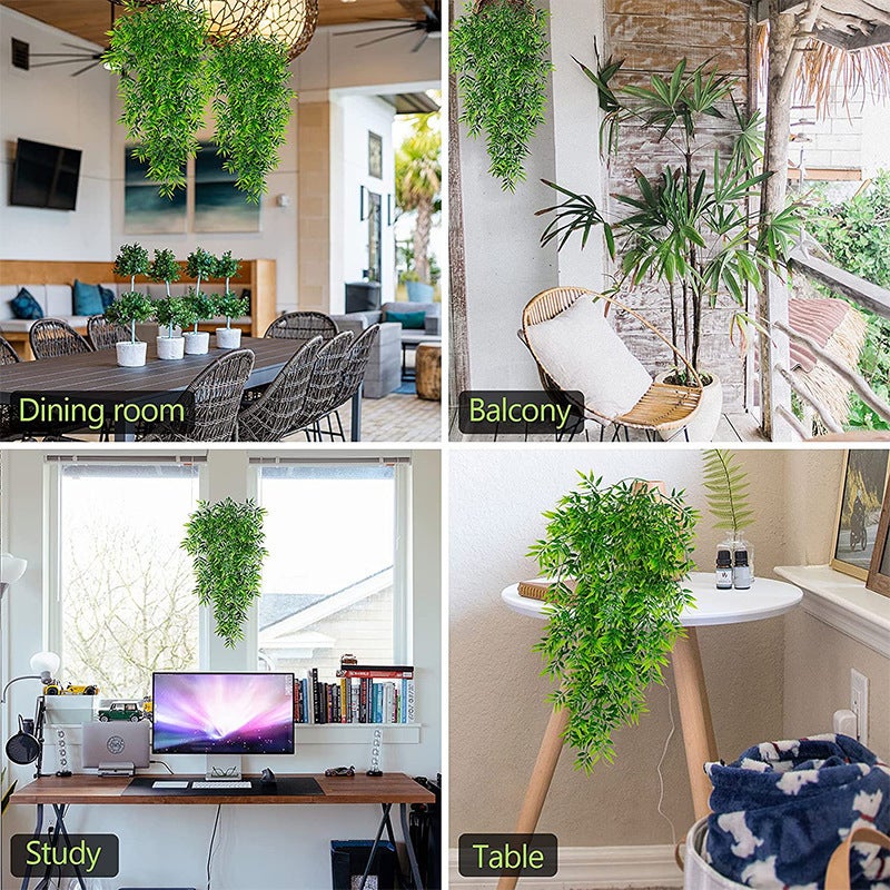 2 plantes artificielles - Plantes artificielles suspendues pour cuisines intérieures et extérieures, balcon, jardin - 3