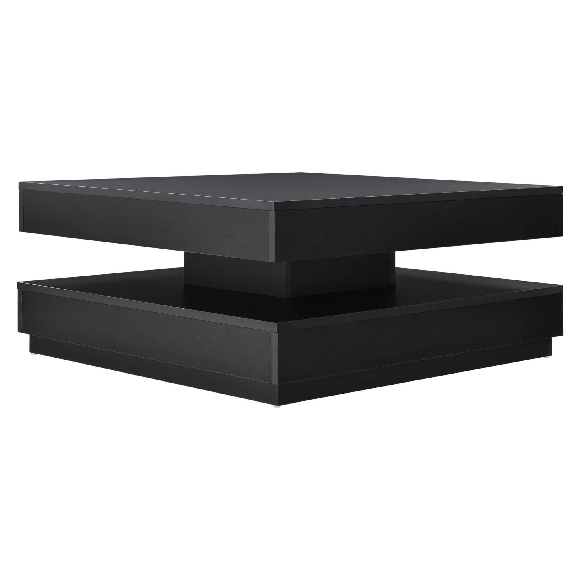 Table Basse avec Plateau Tournant Florenz Noir [en.casa] - 2