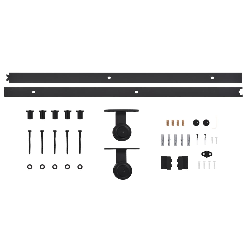 Kit de quincaillerie de porte coulissante SKIEN 183 cm noir vidaXL - 5