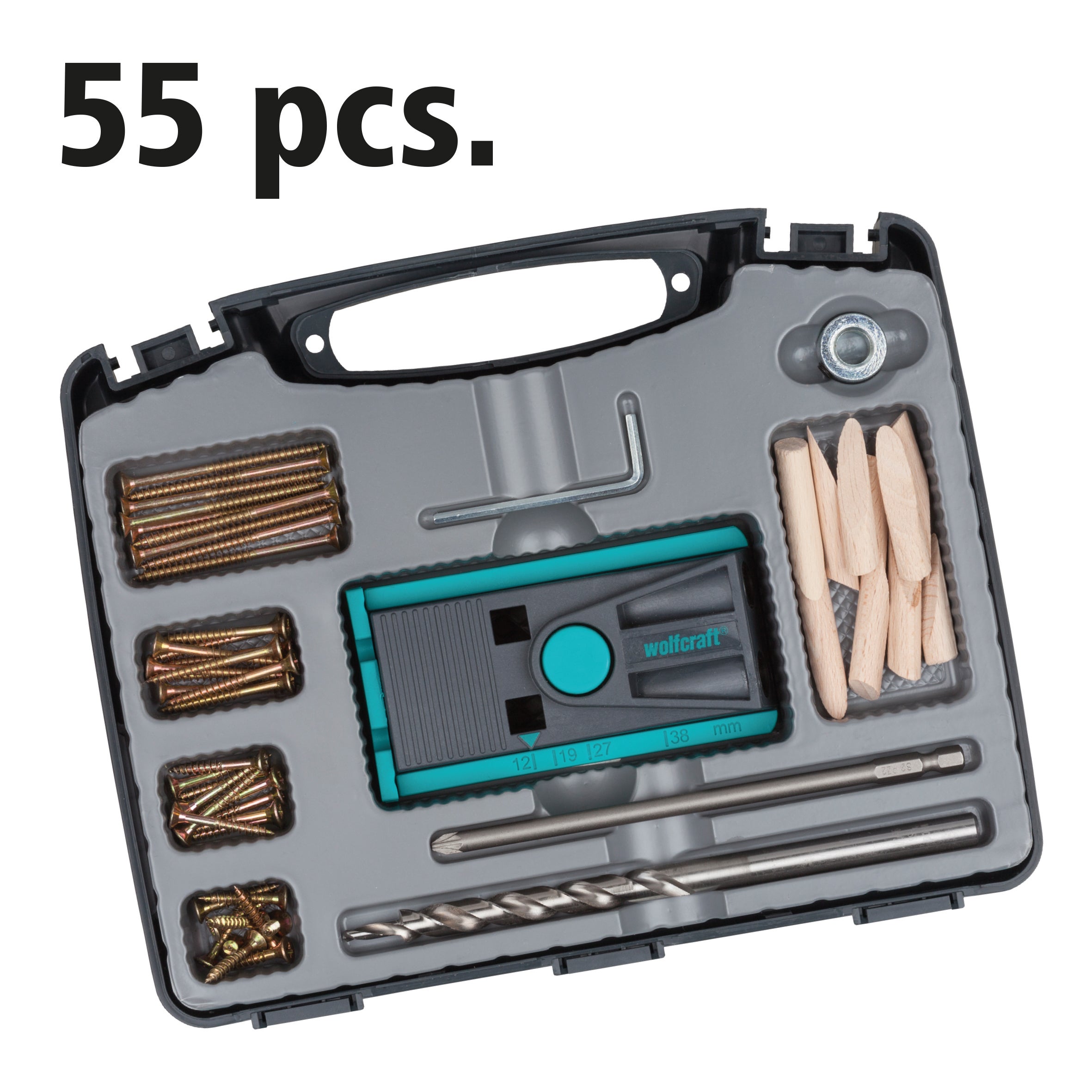 Kit Coffret Undercover Jig Pozidriv et 2 Presses d'angles - Pour Assemblages en angle invisibles - wolfcraft 8629000 - 2