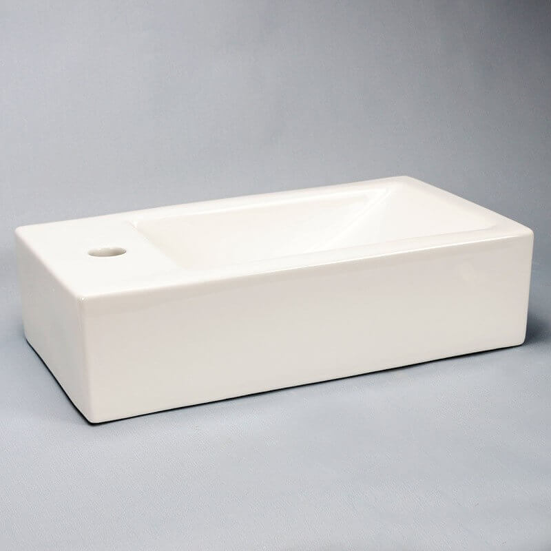 Lave main rectangulaire Gauche - Céramique - 46x26 cm - Studio - 3