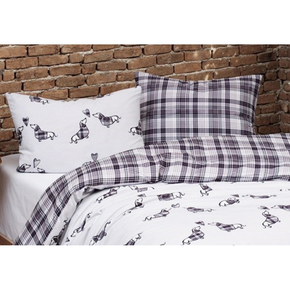 COPRIPIUMINO BASSOTTI Grigio in Puro cotone Extra Double Face