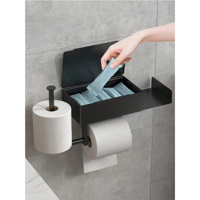 Uchwyt na papier toaletowy montowany na ścianie - wolnostojący uchwyt na papier toaletowy - stojak na papier toaletowy - nie wymaga wiercenia - do łaz
