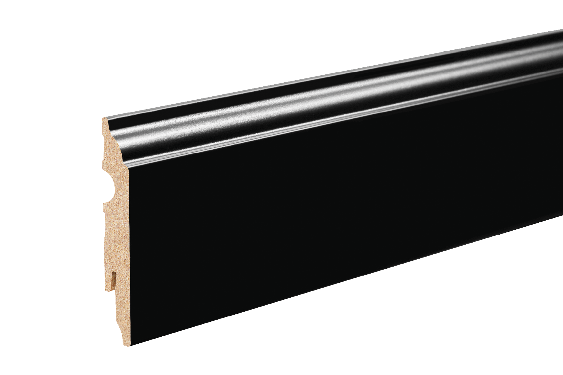 Listwa przypodłogowa MDF 82x13mm Cezar Czarny RAL9005 Lakier Półmat 2,20m