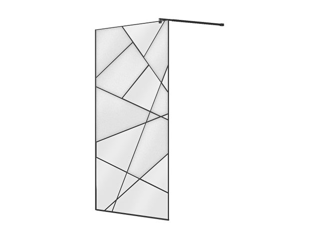 Paroi de douche à l'italienne sérigraphiée - Noir mat - 120 x 200 cm - TRISEO