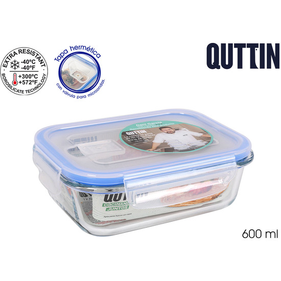 PORTA PRANZO RETTANGOLARE ERMETICO CON COPERCHIO 17,5X13CM | QUTTIN