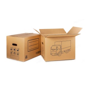 Lot De 5 Boîtes En Carton Double Vague Havane - 50 X 50 X 40 Cm - Solides, Résistantes, Pour Déménagement, Expédition, Stockage - Fabriqué En Italie