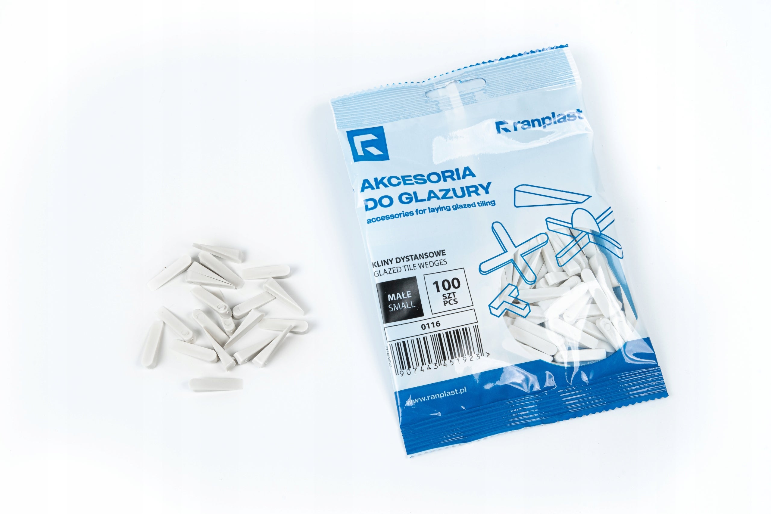 Kliny glazurnicze kliniki dystansowe klin do glazury płytek MAŁE RANPLAST