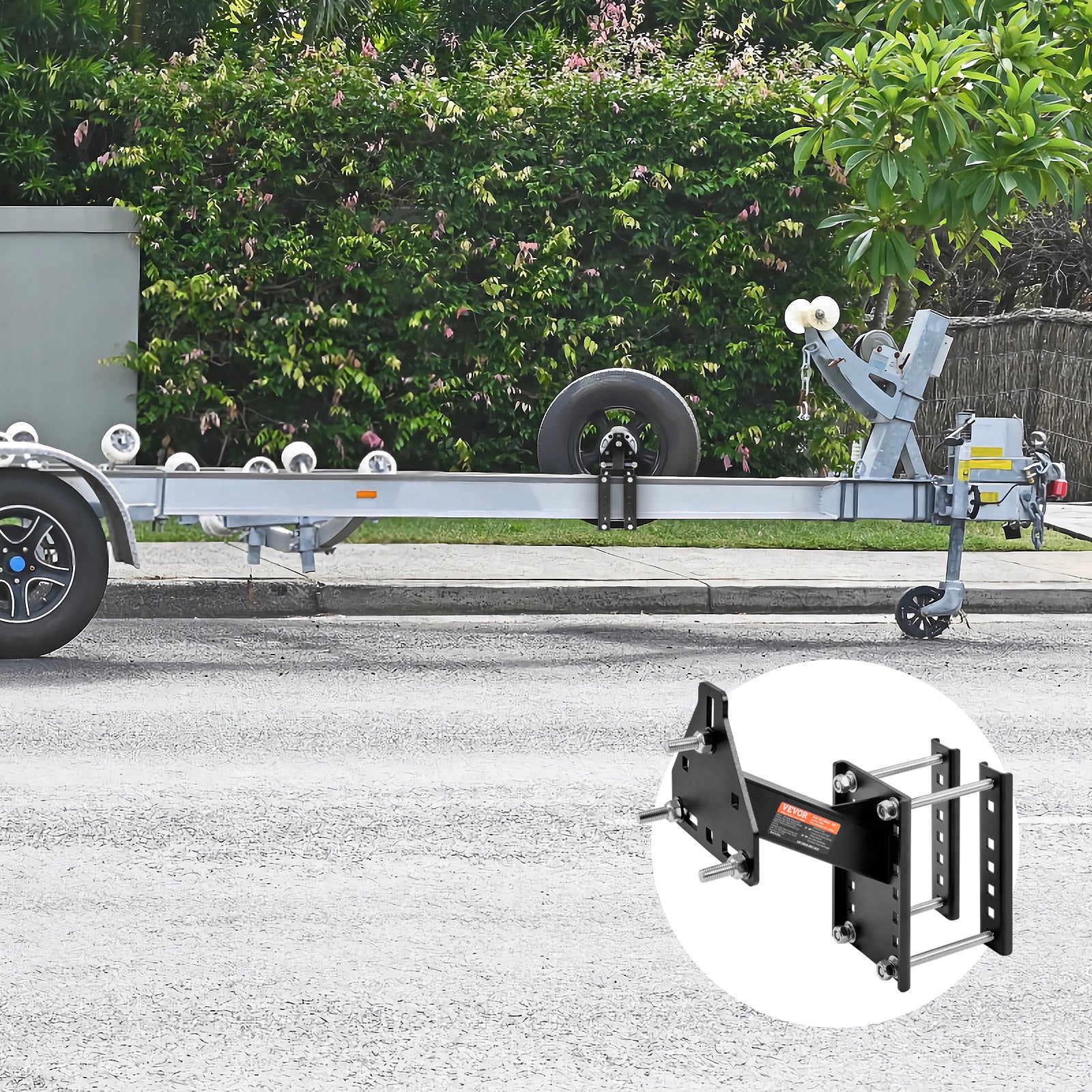 Support Roue de Secours Remorque,VEVOR Porte-pneu de Secours Remorque Capacité 73kg Accessoires Nombreux- Plupart des Roues à 4,5,6,8 Boulons sur - 8